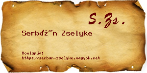 Serbán Zselyke névjegykártya